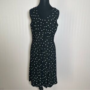Lauren‎ Ralph Lauren polkadot 8 women’s sleeveless dress black classic preppy
